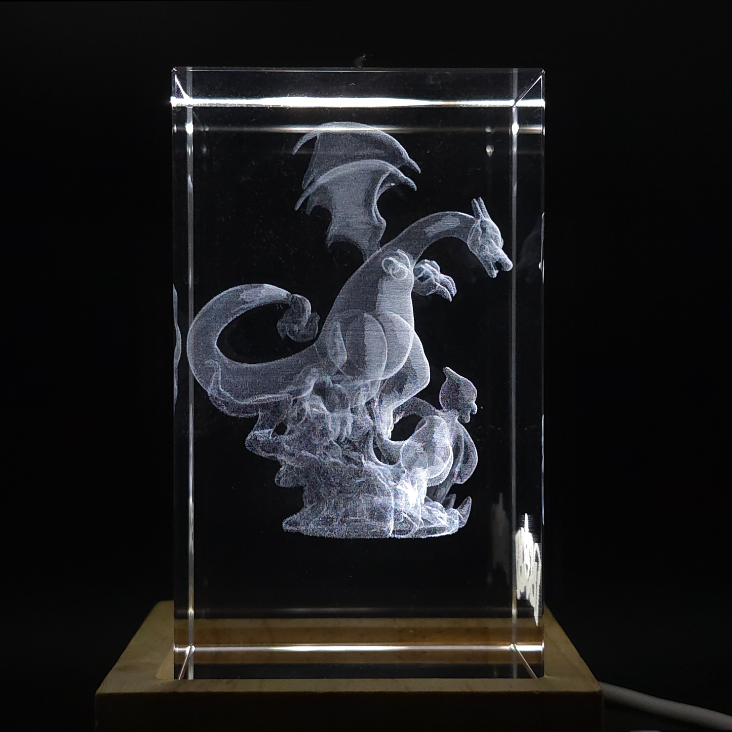 Charizard Evolution - Pokemon - 3D Kristall Lampe