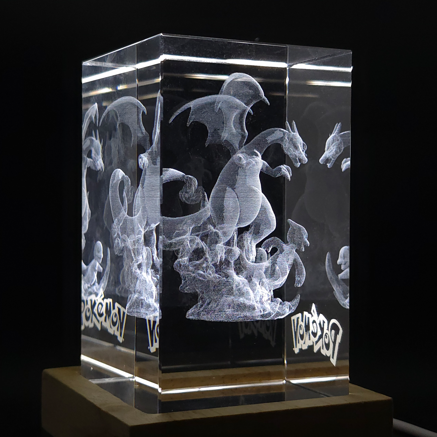 Charizard Evolution - Pokemon - 3D Kristall Lampe