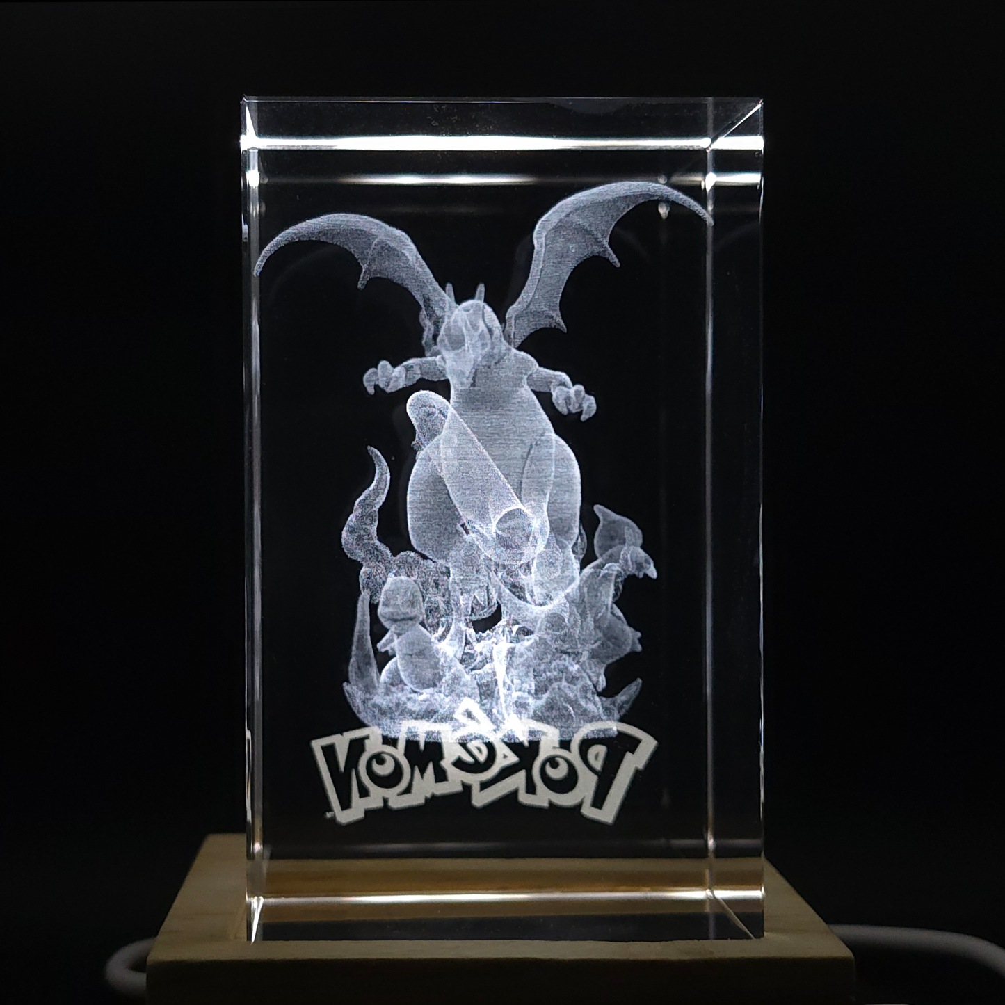 Charizard Evolution - Pokemon - 3D Kristall Lampe