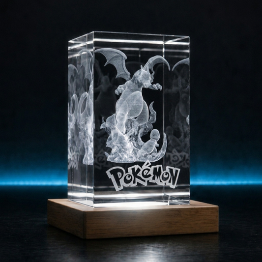 Charizard Evolution - Pokemon - 3D Kristall Lampe