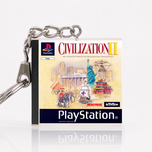 Civilization II - PS1 Miniatur Spielhülle Schlüsselanhänger