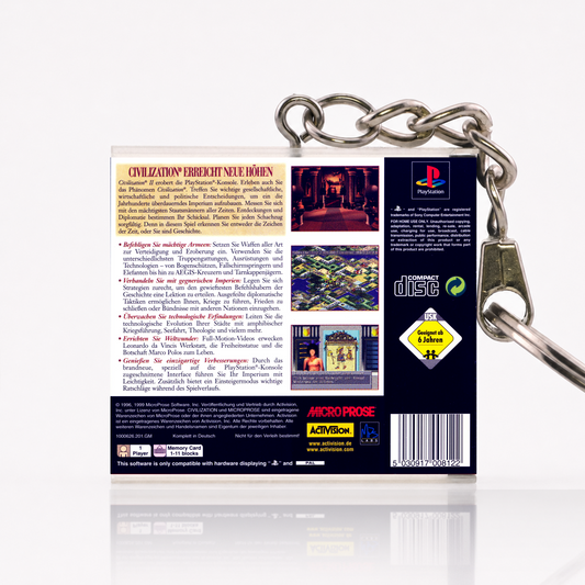 Civilization II - PS1 Miniatur Spielhülle Schlüsselanhänger