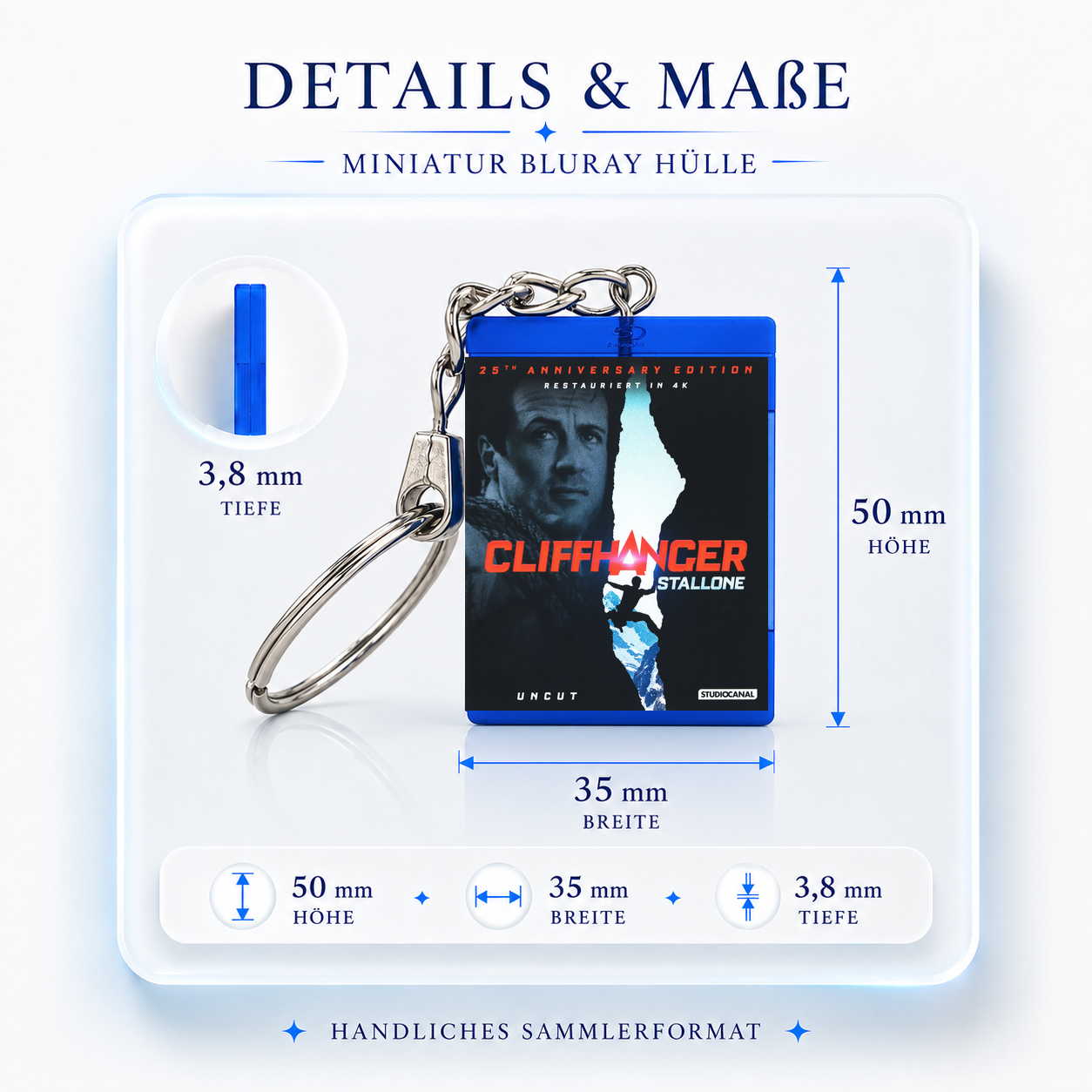 Cliffhanger - Movie Miniature Blu-Ray Case Keychain