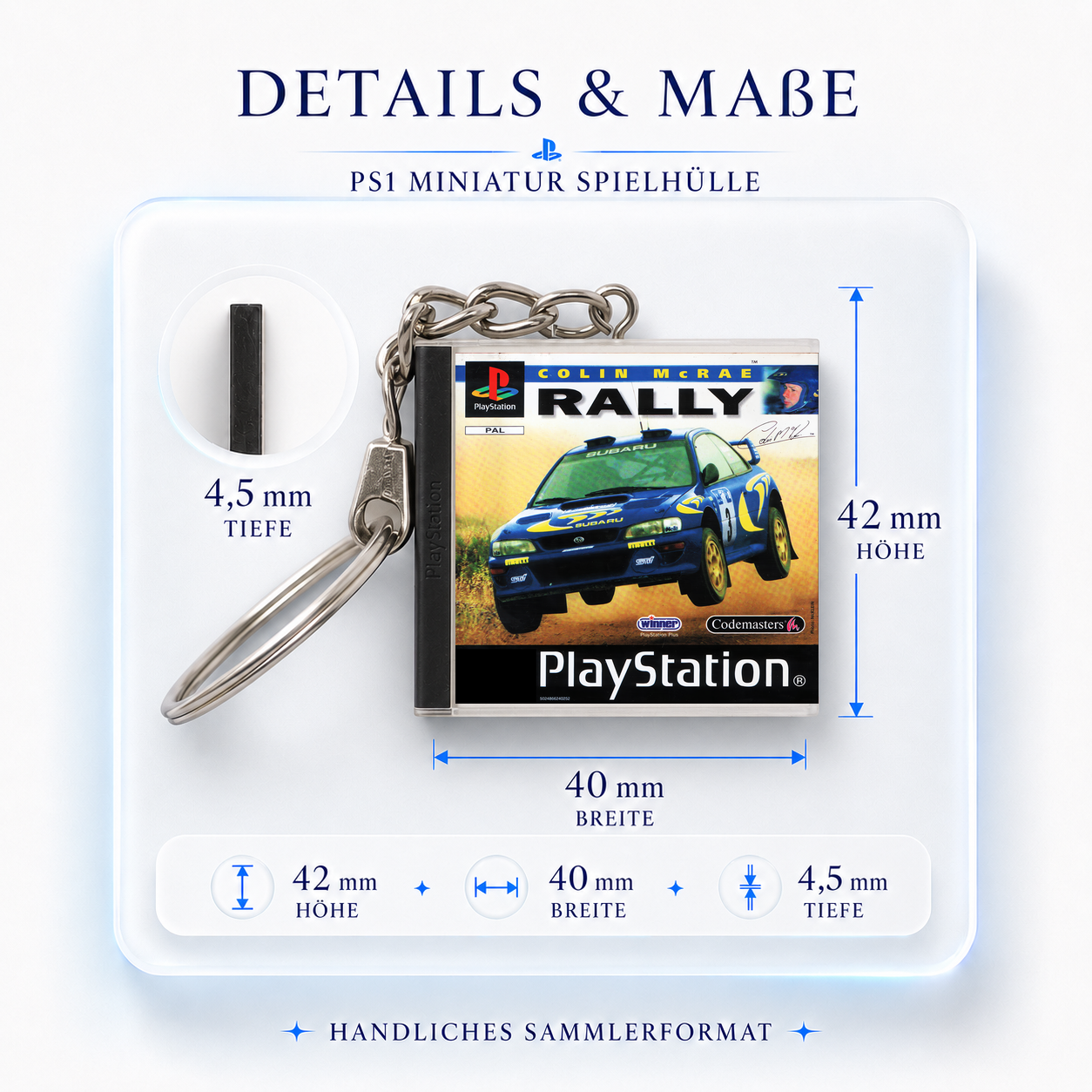 Colin McRae Rally - PS1 Miniatur Spielhülle Schlüsselanhänger