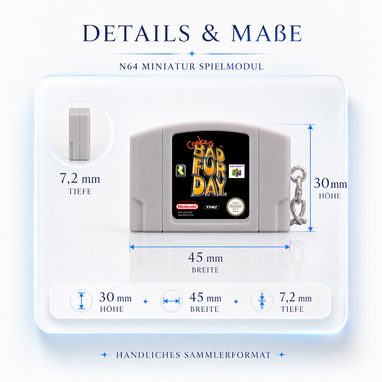 Conker's Bad Fur Day - N64 Miniatur Spielmodul Schlüsselanhänger
