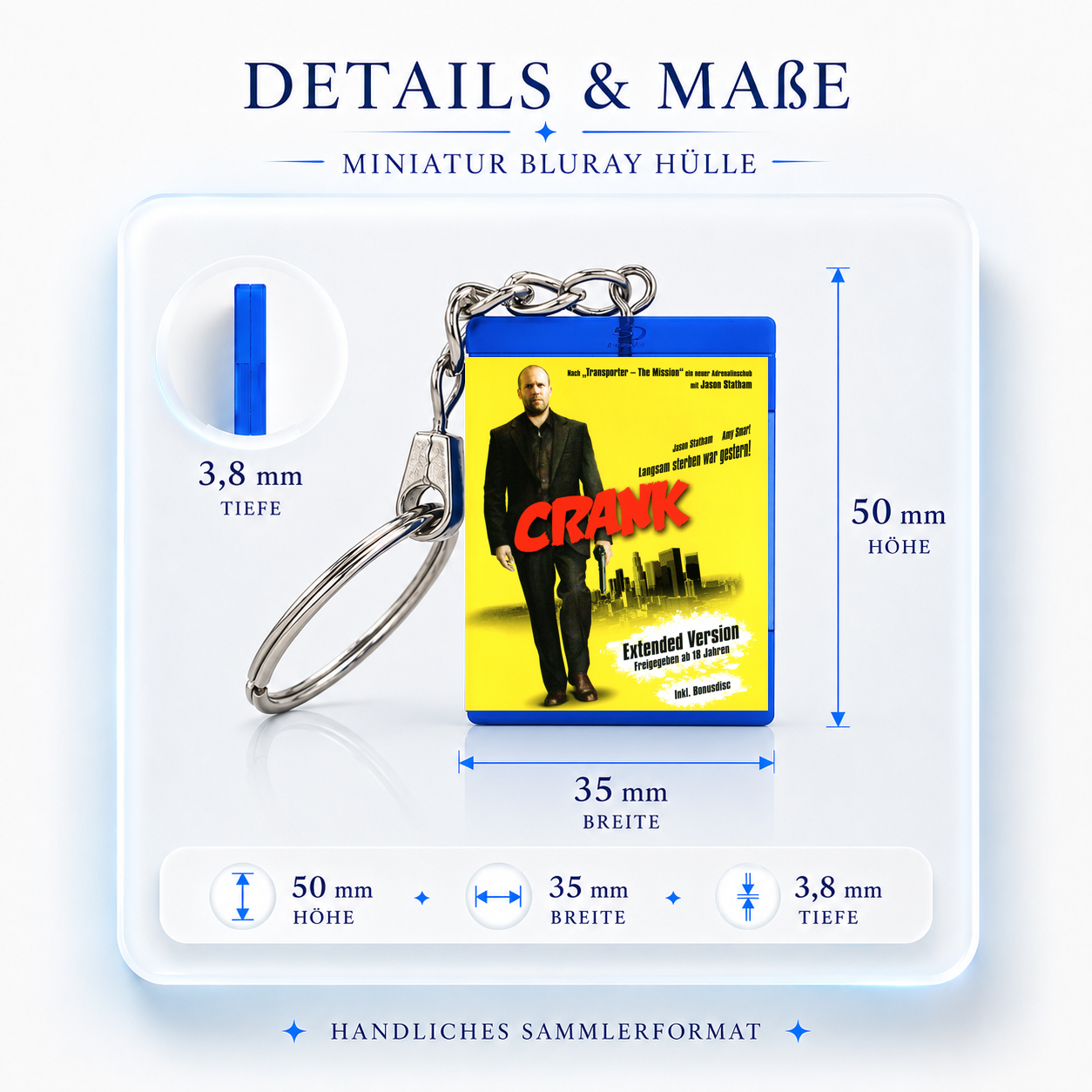 Crank - Film Miniatur Blu-Ray Hülle Schlüsselanhänger