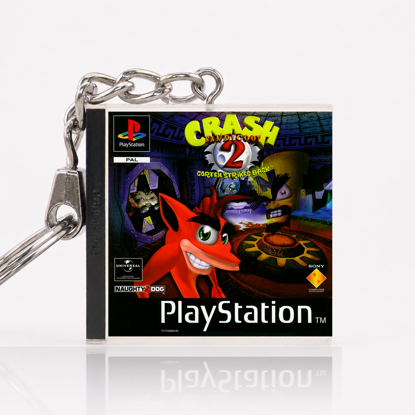 Crash Bandicoot 2: Cortex Strikes Back - PS1 Miniatur Spielhülle Schlüsselanhänger