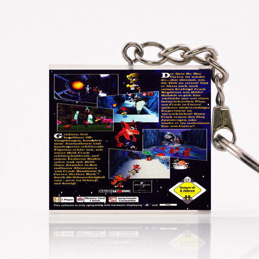 Crash Bandicoot 2: Cortex Strikes Back - PS1 Miniatur Spielhülle Schlüsselanhänger
