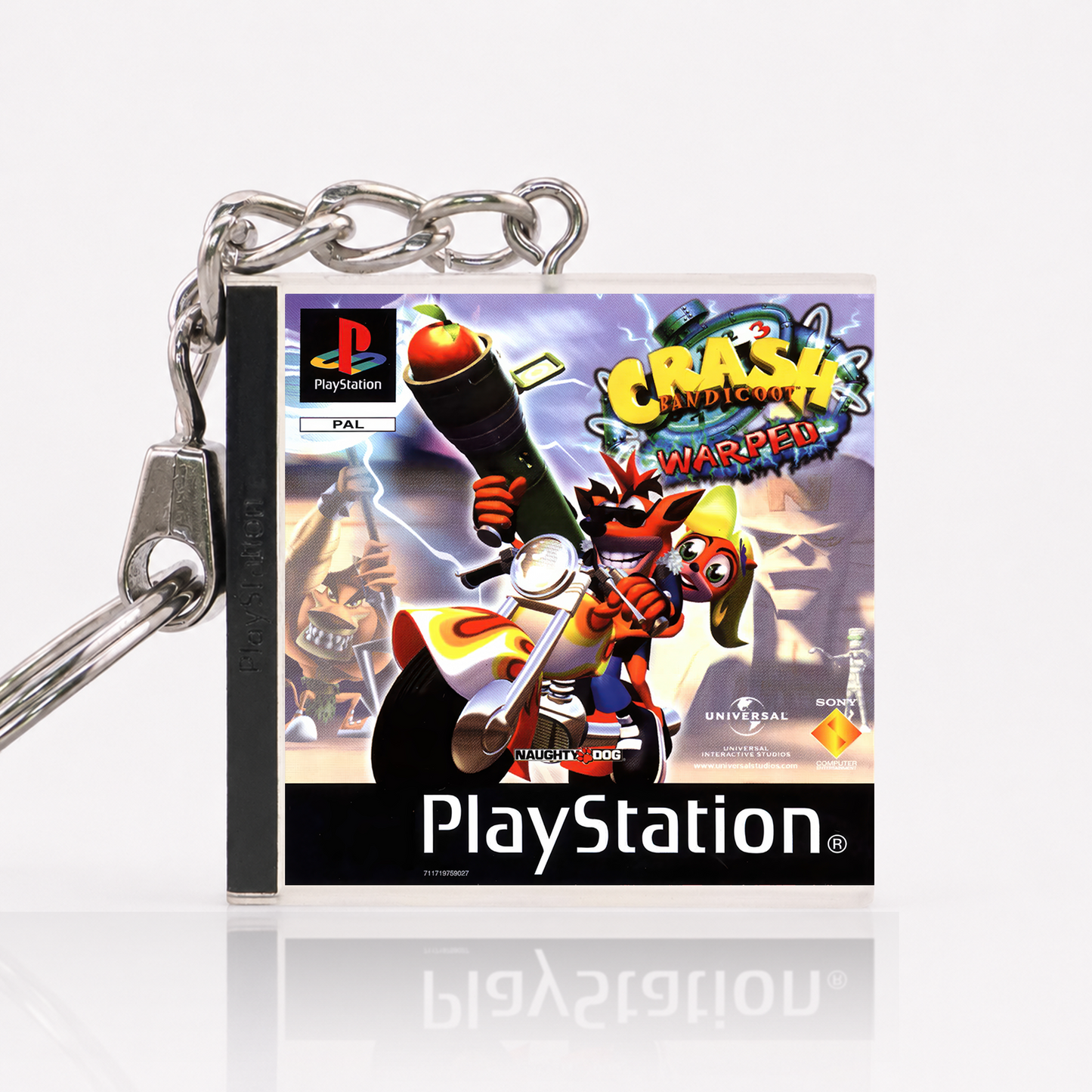 Crash Bandicoot 3: Warped - PS1 Miniatur Spielhülle Schlüsselanhänger