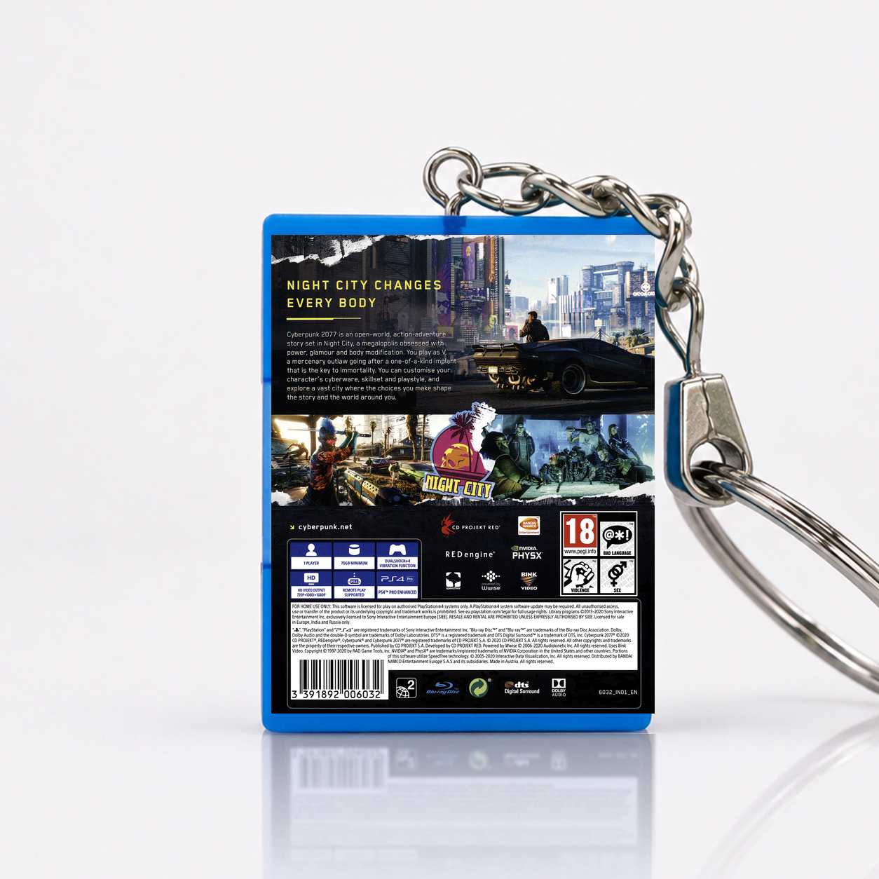 Cyberpunk 2077 - PS4 Miniatur Spielhülle Schlüsselanhänger