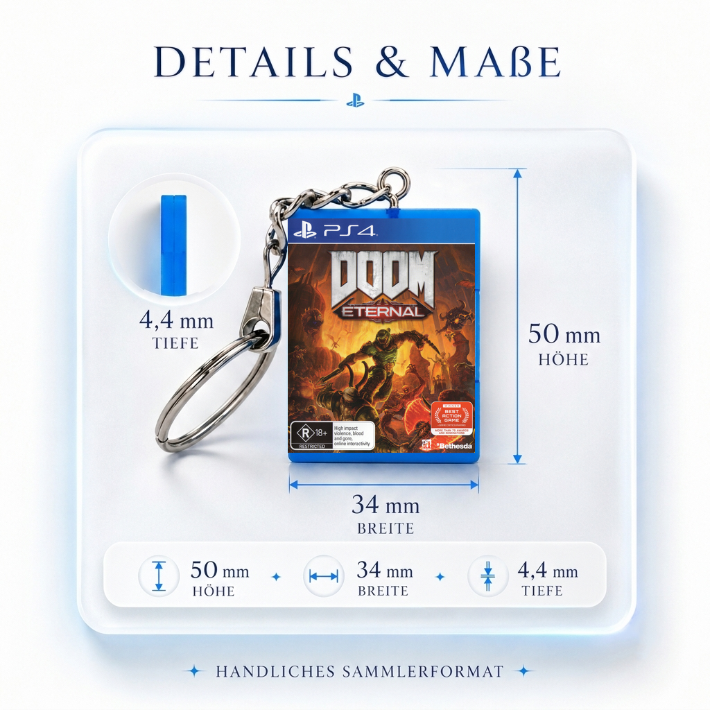 DOOM Eternal - PS4 Miniatur Spielhülle Schlüsselanhänger