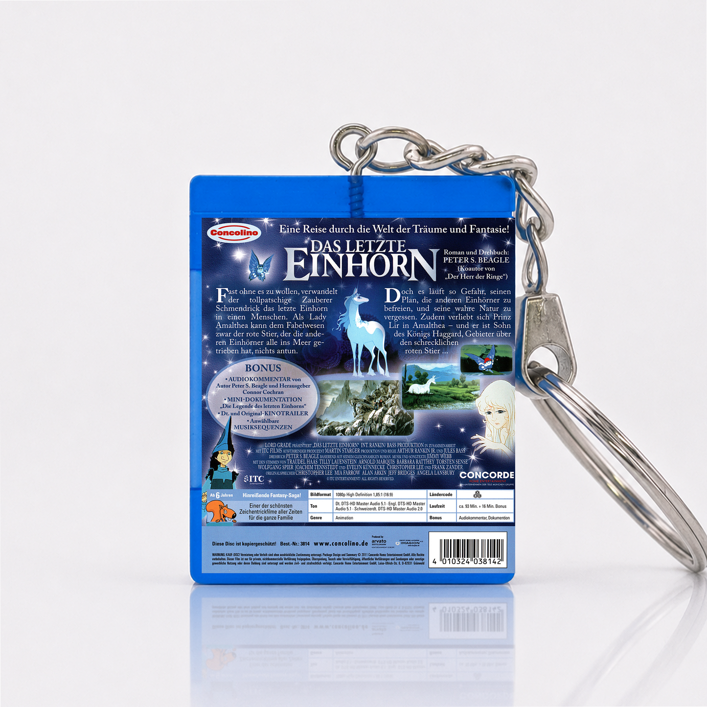 Das letzte Einhorn - Film Miniatur Blu-Ray Hülle Schlüsselanhänger
