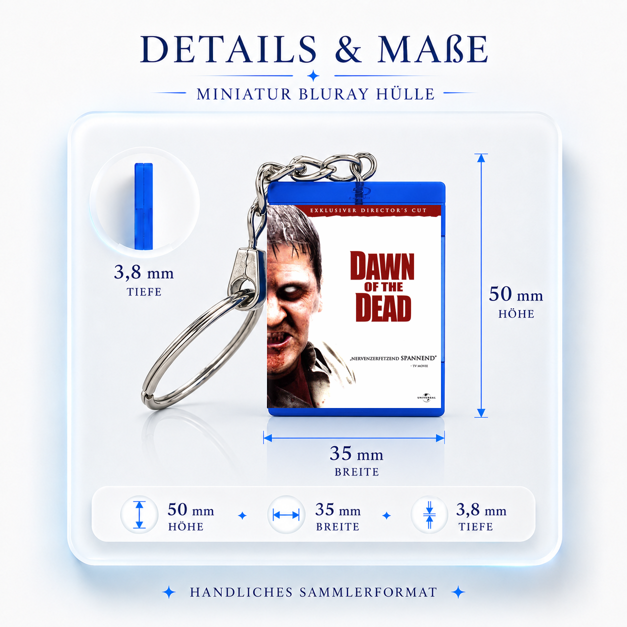 Dawn of the Dead - Film Miniature Blu-Ray Case Keychain