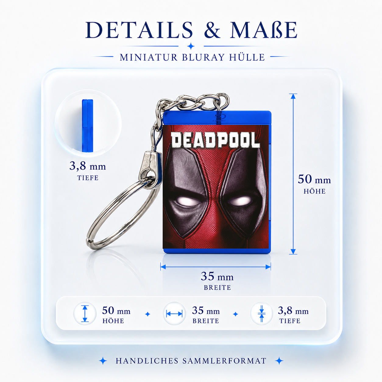 Deadpool - Film Miniatur Blu-Ray Hülle Schlüsselanhänger