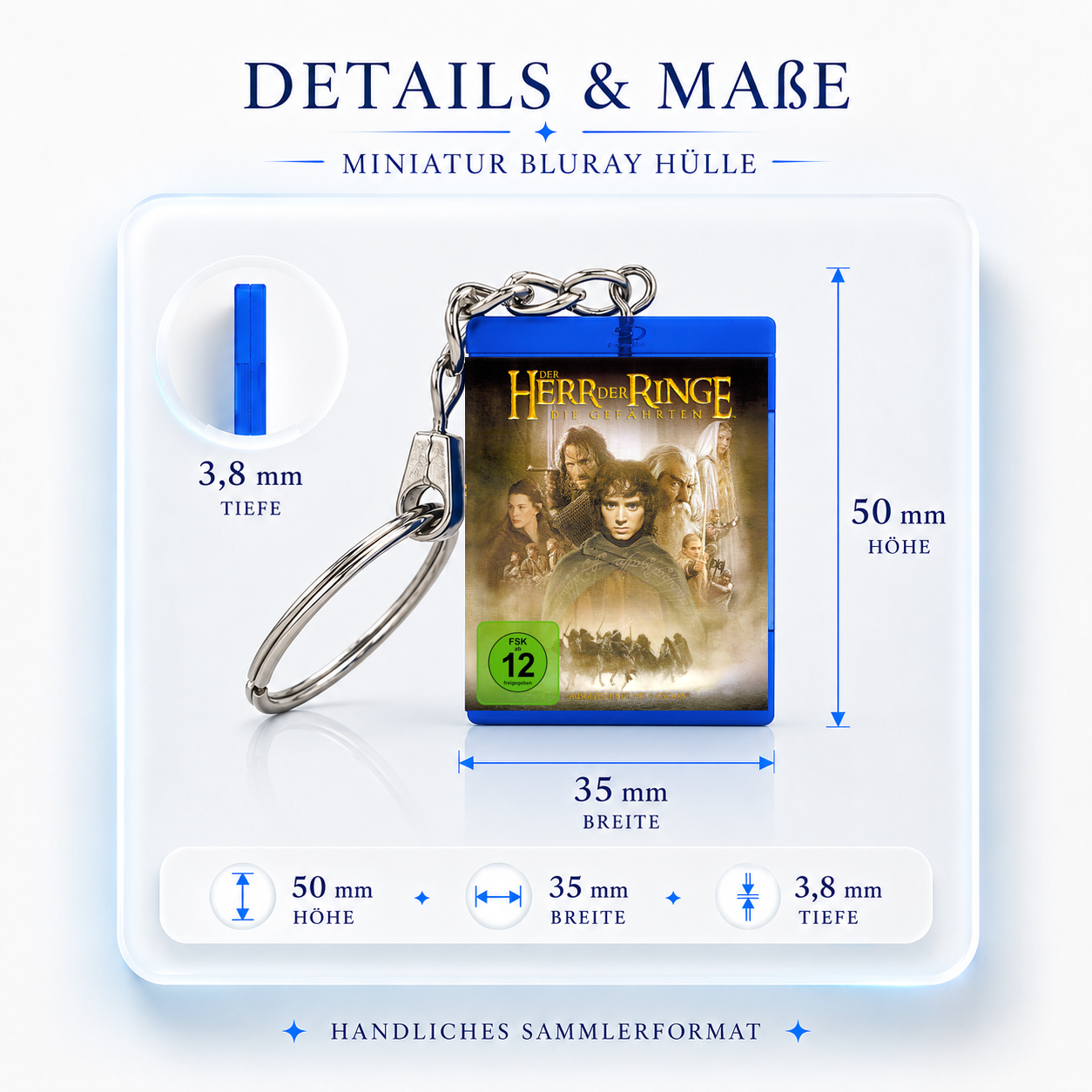 The Lord of the Rings: The Fellowship of the Ring - Movie Miniature Blu-Ray Case Keychain