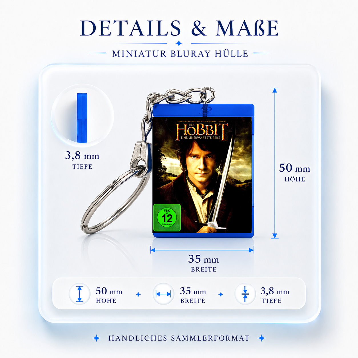 The Hobbit: An Unexpected Journey - Movie Miniature Blu-Ray Case Keychain