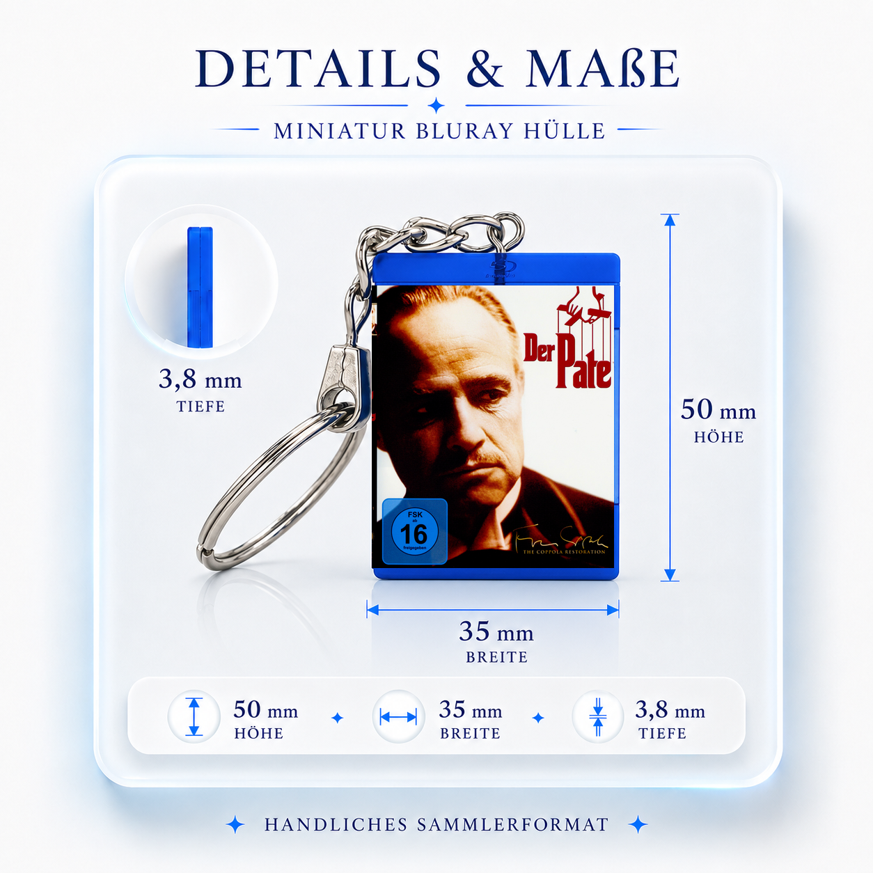 Der Pate - Film Miniatur Blu-Ray Hülle Schlüsselanhänger