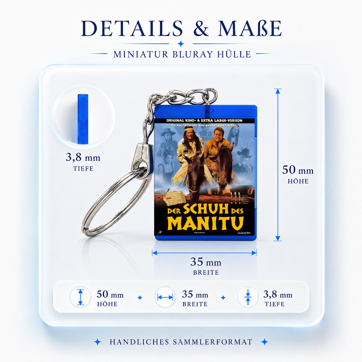 Der Schuh des Manitu - Film Miniatur Blu-Ray Hülle Schlüsselanhänger