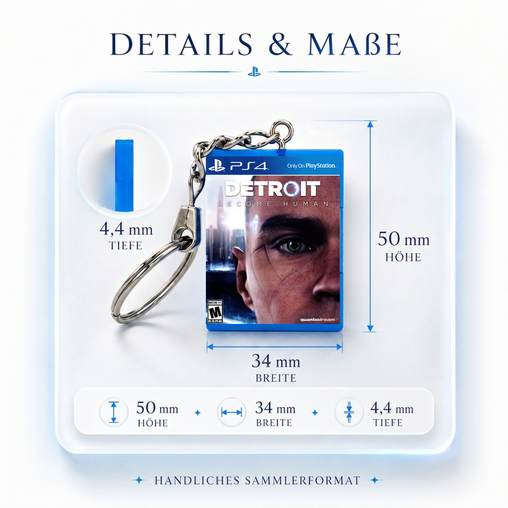 Detroit: Become Human - PS4 Miniatur Spielhülle Schlüsselanhänger