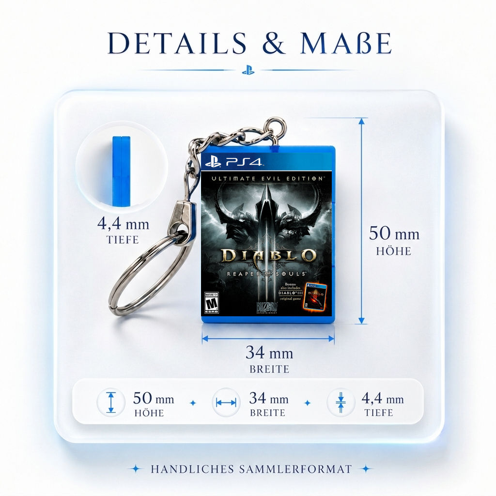 Diablo III - PS4 Miniatur Spielhülle Schlüsselanhänger