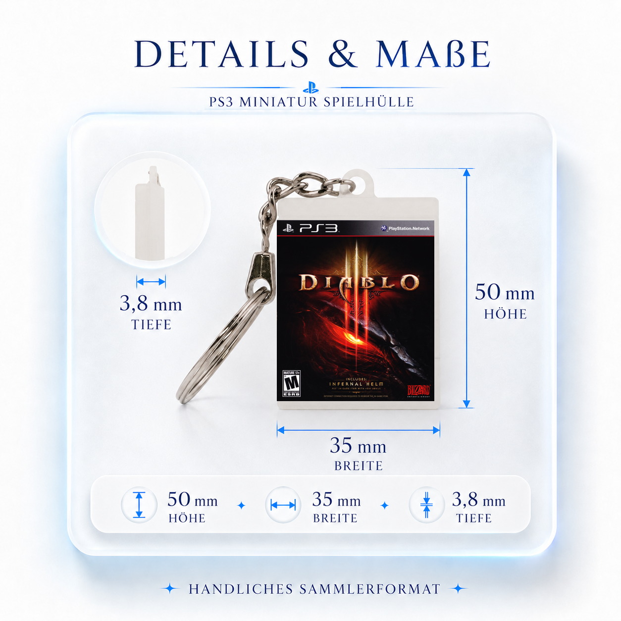 Diablo III - PS3 Miniature Game Case Keychain