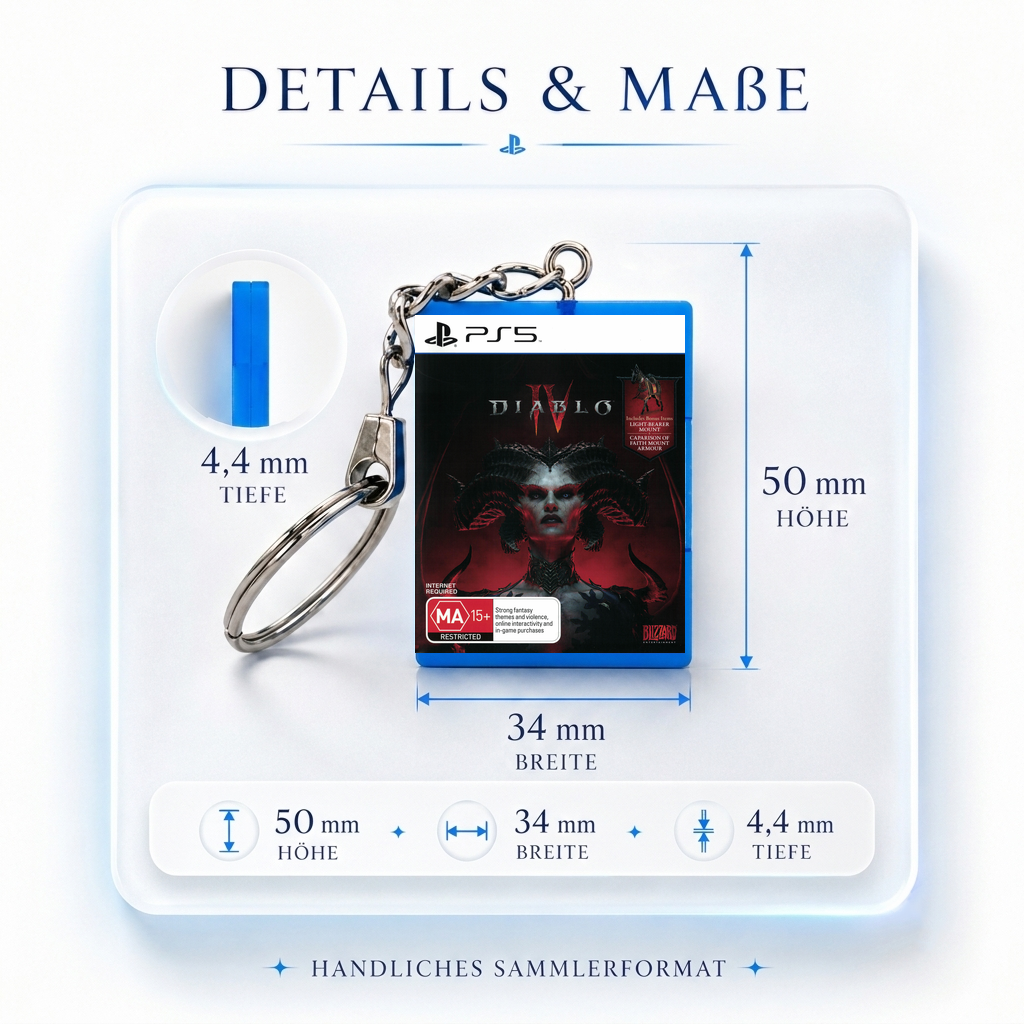 Diablo IV - PS5 Miniatur Spielhülle Schlüsselanhänger