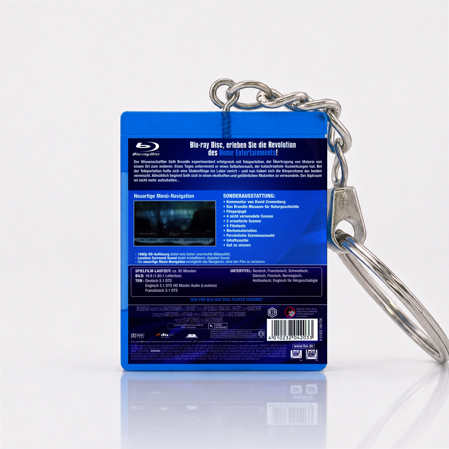 Die Fliege - Film Miniatur Blu-Ray Hülle Schlüsselanhänger