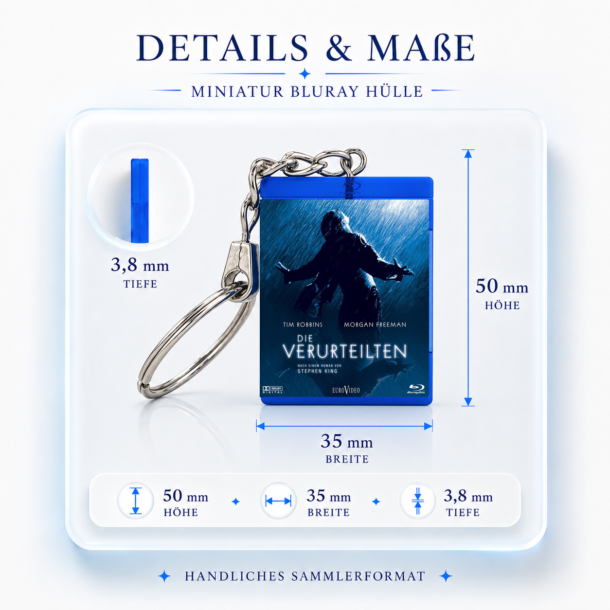 Die Verurteilten - Film Miniatur Blu-Ray Hülle Schlüsselanhänger