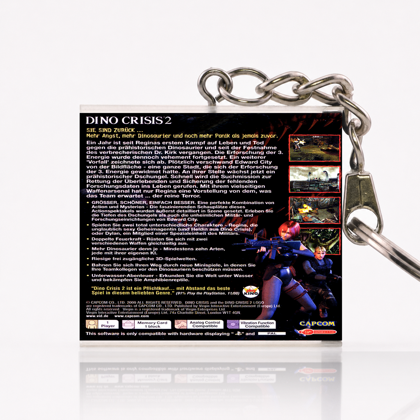 Dino Crisis 2 - PS1 Miniatur Spielhülle Schlüsselanhänger
