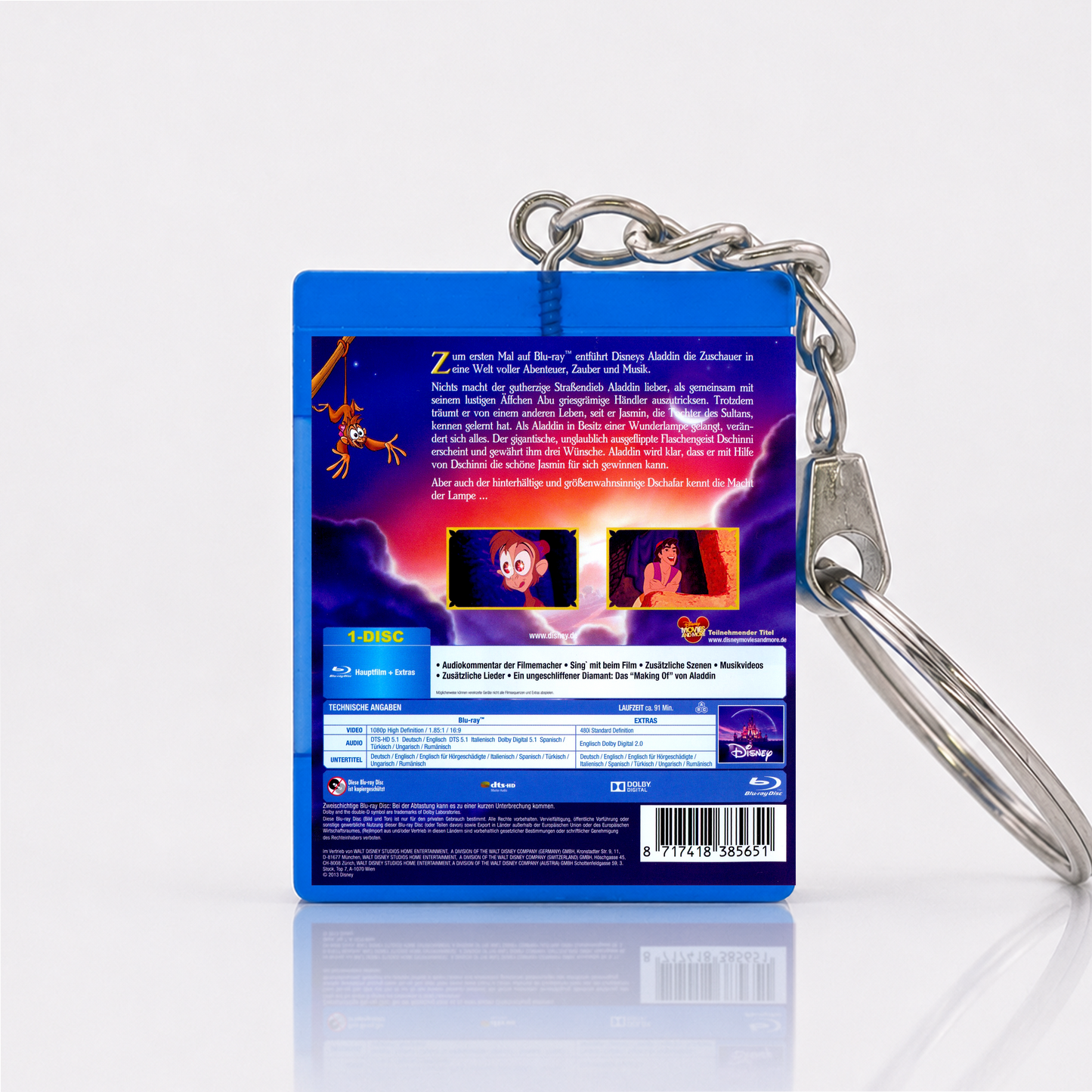 Aladdin - Film Miniatur Blu-Ray Hülle Schlüsselanhänger