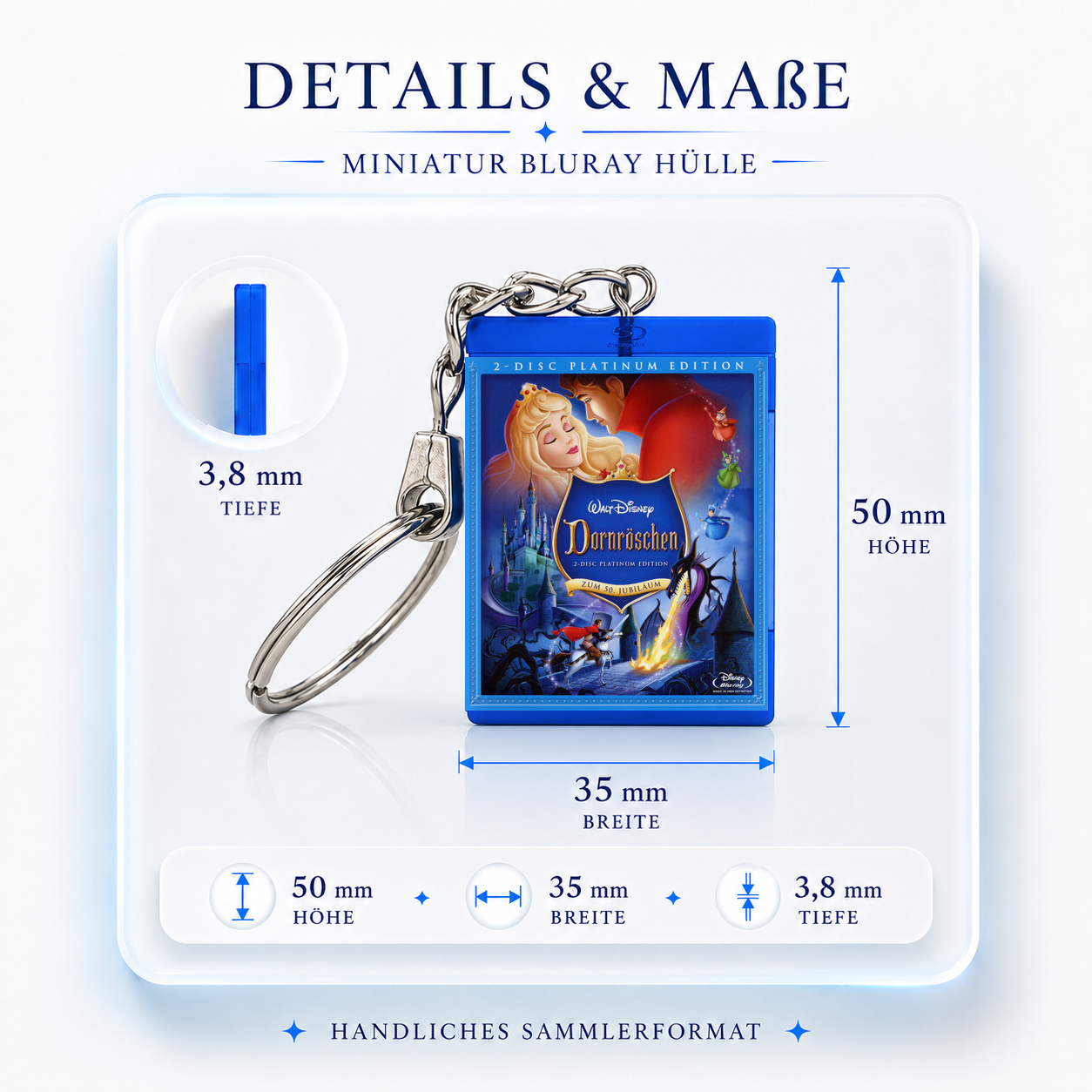 Sleeping Beauty - Movie Miniature Blu-Ray Case Keychain