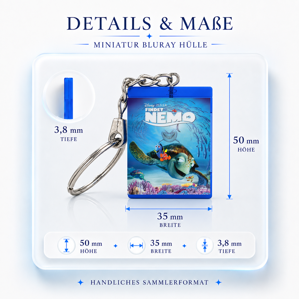 Findet Nemo - Film Miniatur Blu-Ray Hülle Schlüsselanhänger