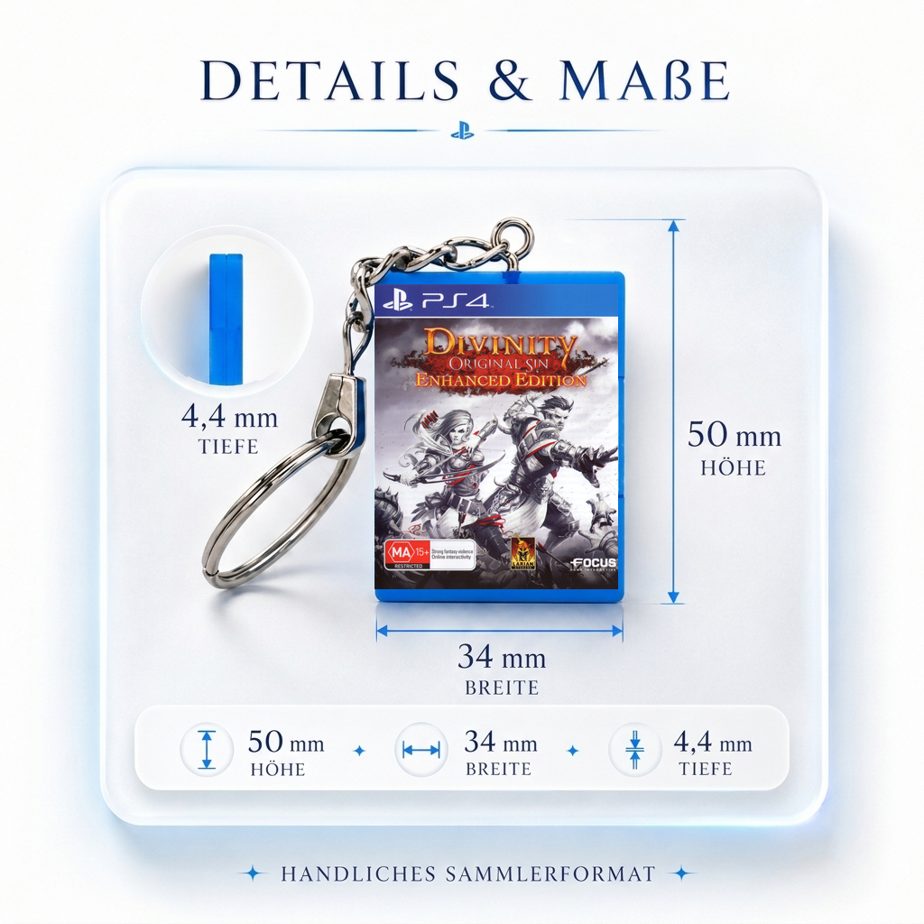 Divinity: Original Sin - Enhanced Edition - PS4 Miniatur Spielhülle Schlüsselanhänger