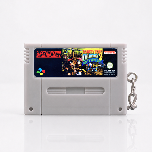 Donkey Kong Country 2: Diddy's Kong Quest - SNES Miniature Game Cartridge Keychain