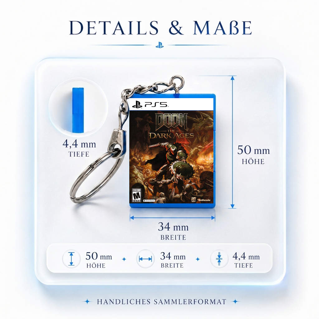 Doom: The Dark Ages - PS5 Miniatur Spielhülle Schlüsselanhänger