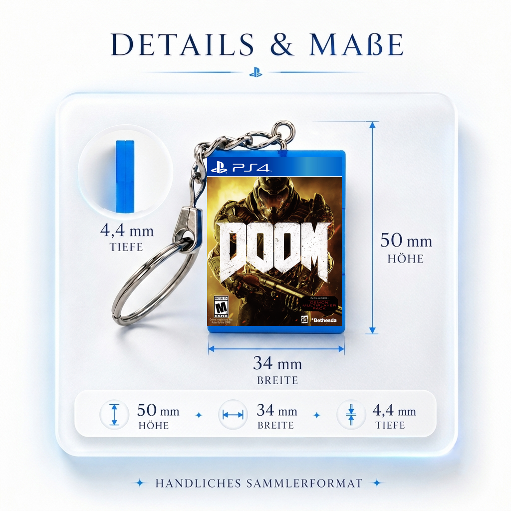 DOOM - PS4 Miniatur Spielhülle Schlüsselanhänger