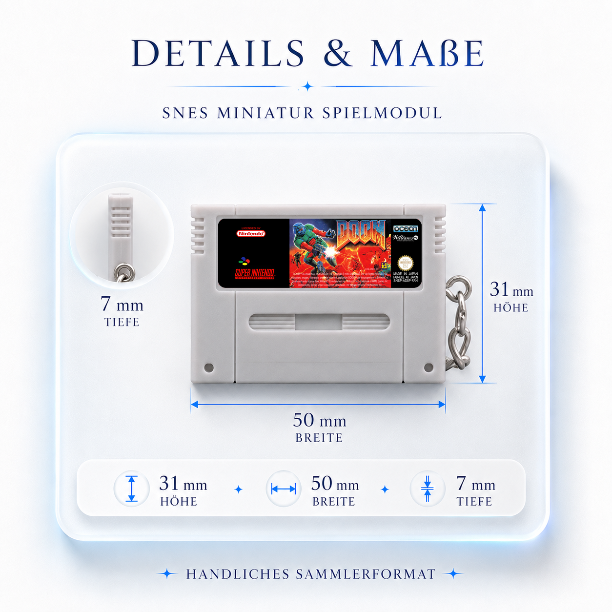 Doom - SNES Miniatur Spielmodul Schlüsselanhänger