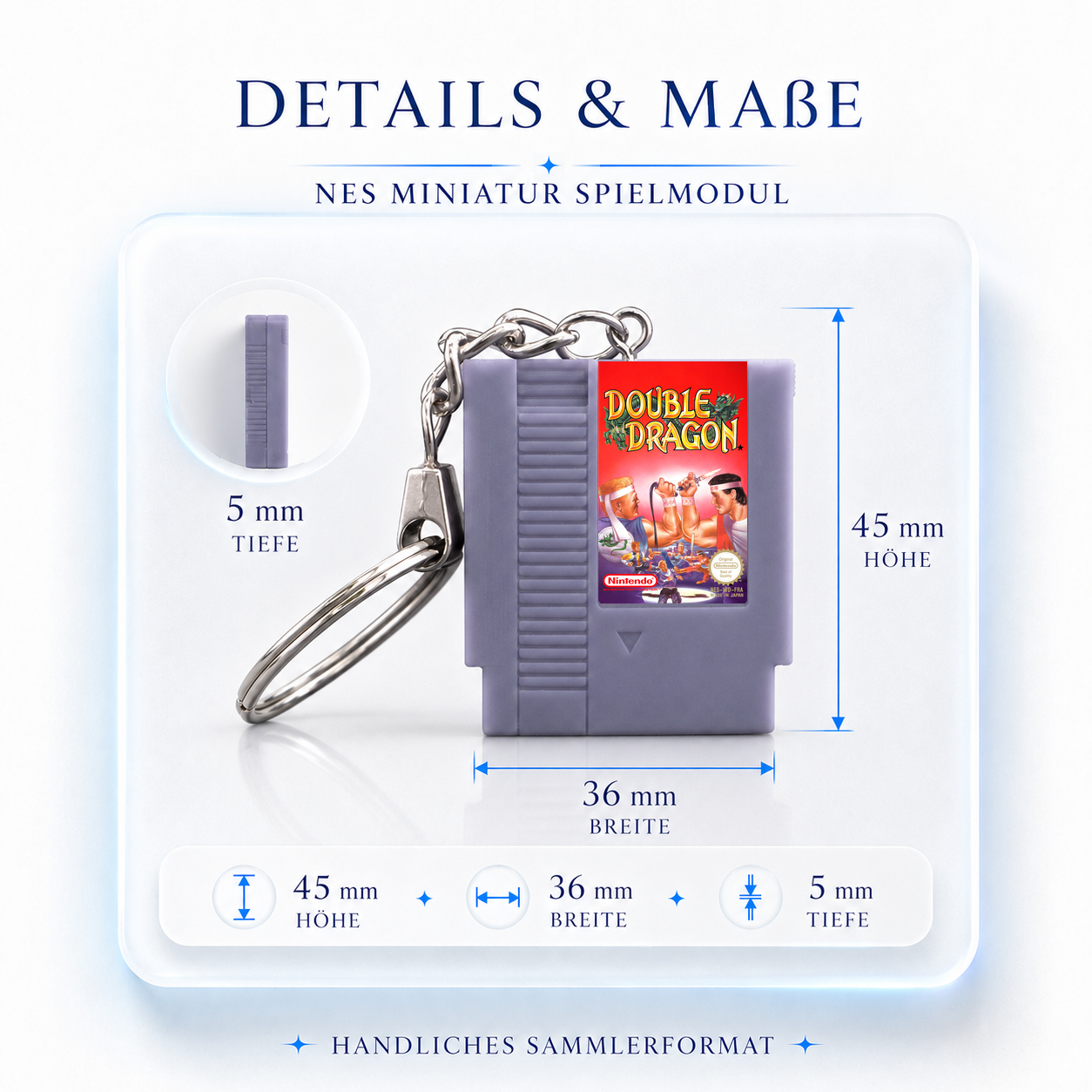 Double Dragon – NES Miniatur Spielmodul Schlüsselanhänger