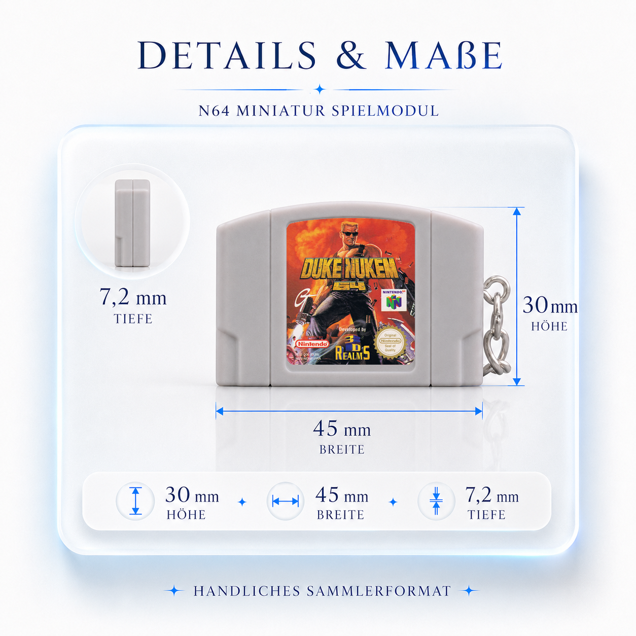 Duke Nukem 64 - N64 Miniatur Spielmodul Schlüsselanhänger