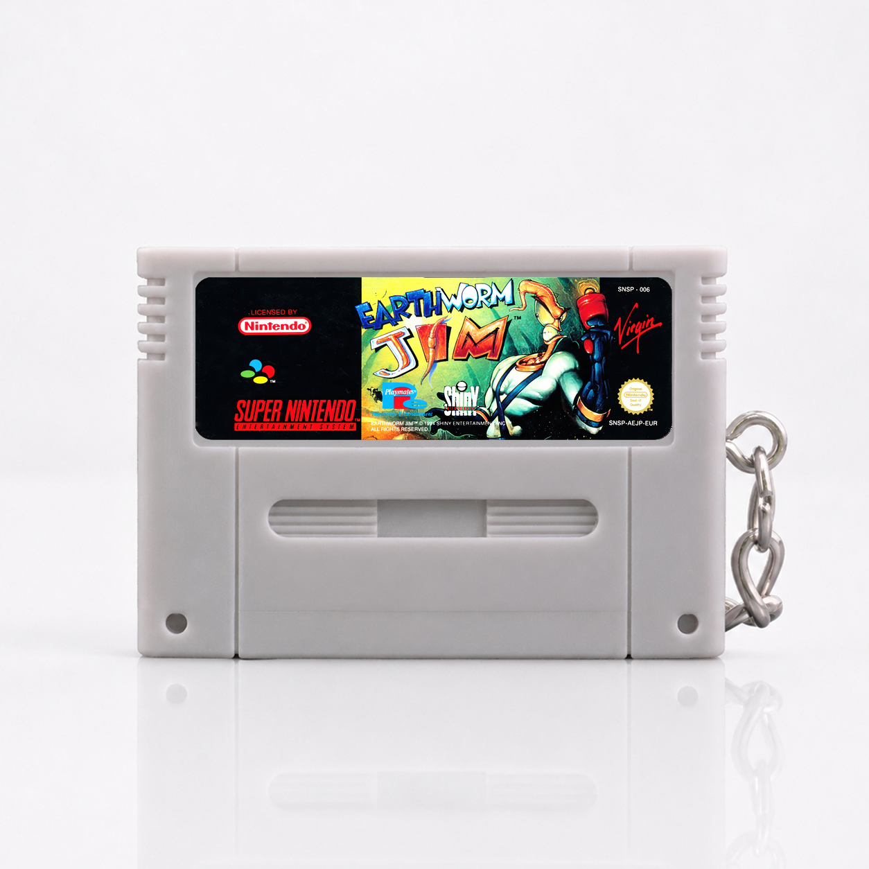 Earthworm Jim - SNES Miniature Game Cartridge Keychain