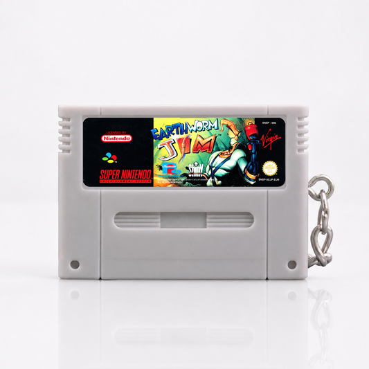 Earthworm Jim - SNES Miniature Game Cartridge Keychain