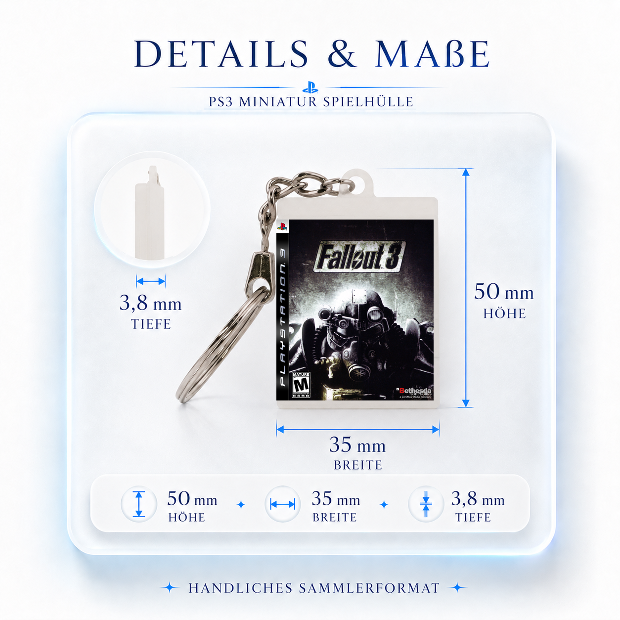 Fallout 3 - PS3 Miniatur Spielhülle Schlüsselanhänger