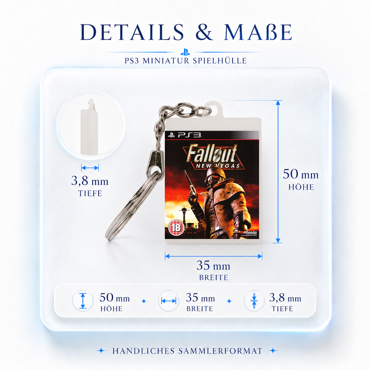 Fallout New Vegas - PS3 Miniatur Spielhülle Schlüsselanhänger