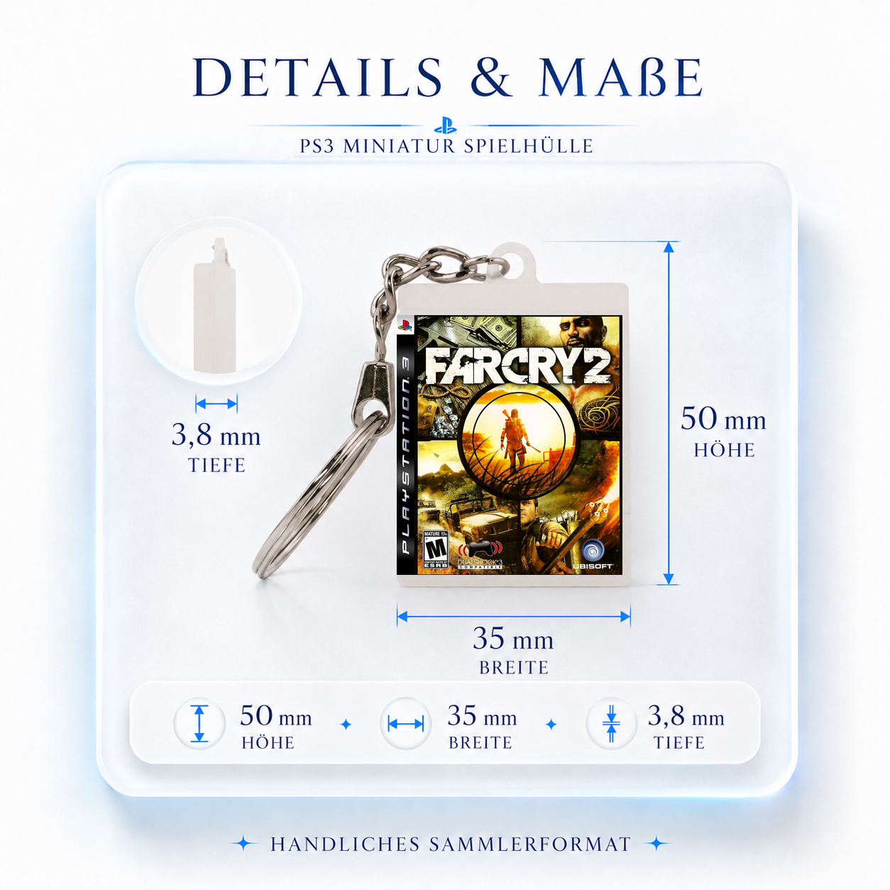 Far Cry 2 - PS3 Miniatur Spielhülle Schlüsselanhänger