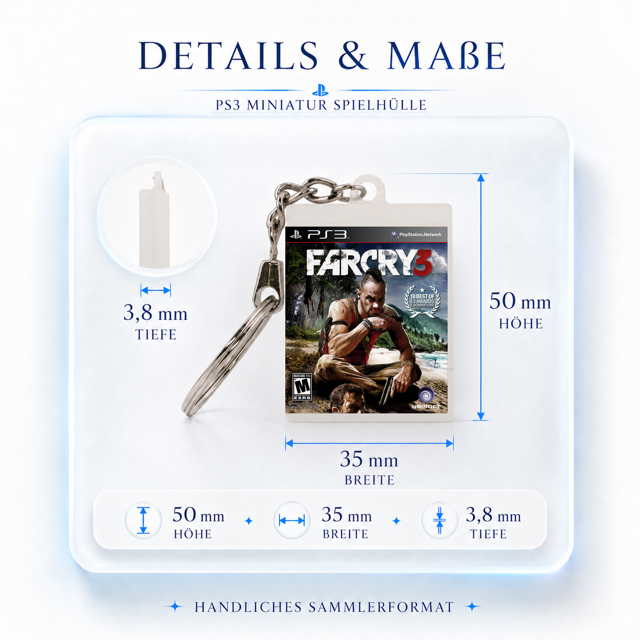 Far Cry 3 - PS3 Miniatur Spielhülle Schlüsselanhänger
