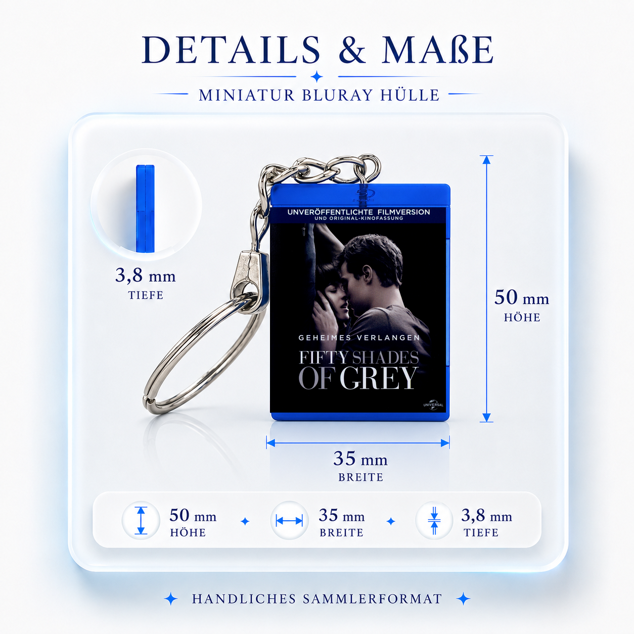 Fifty Shades of Grey - Film Miniature Blu-Ray Case Keychain