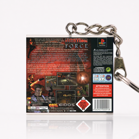 Fighting Force - PS1 Miniatur Spielhülle Schlüsselanhänger
