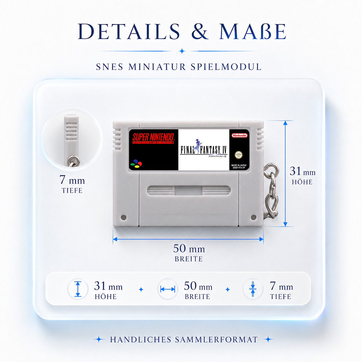 Final Fantasy IV - SNES Miniatur Spielmodul Schlüsselanhänger