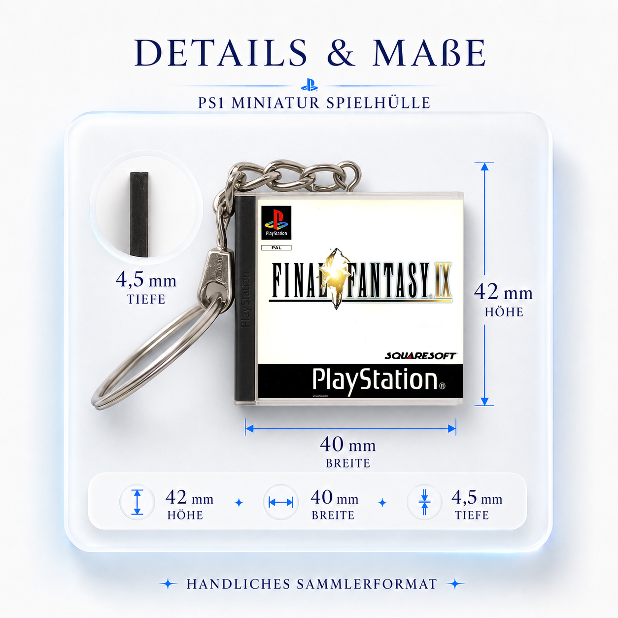 Final Fantasy IX - PS1 Miniatur Spielhülle Schlüsselanhänger