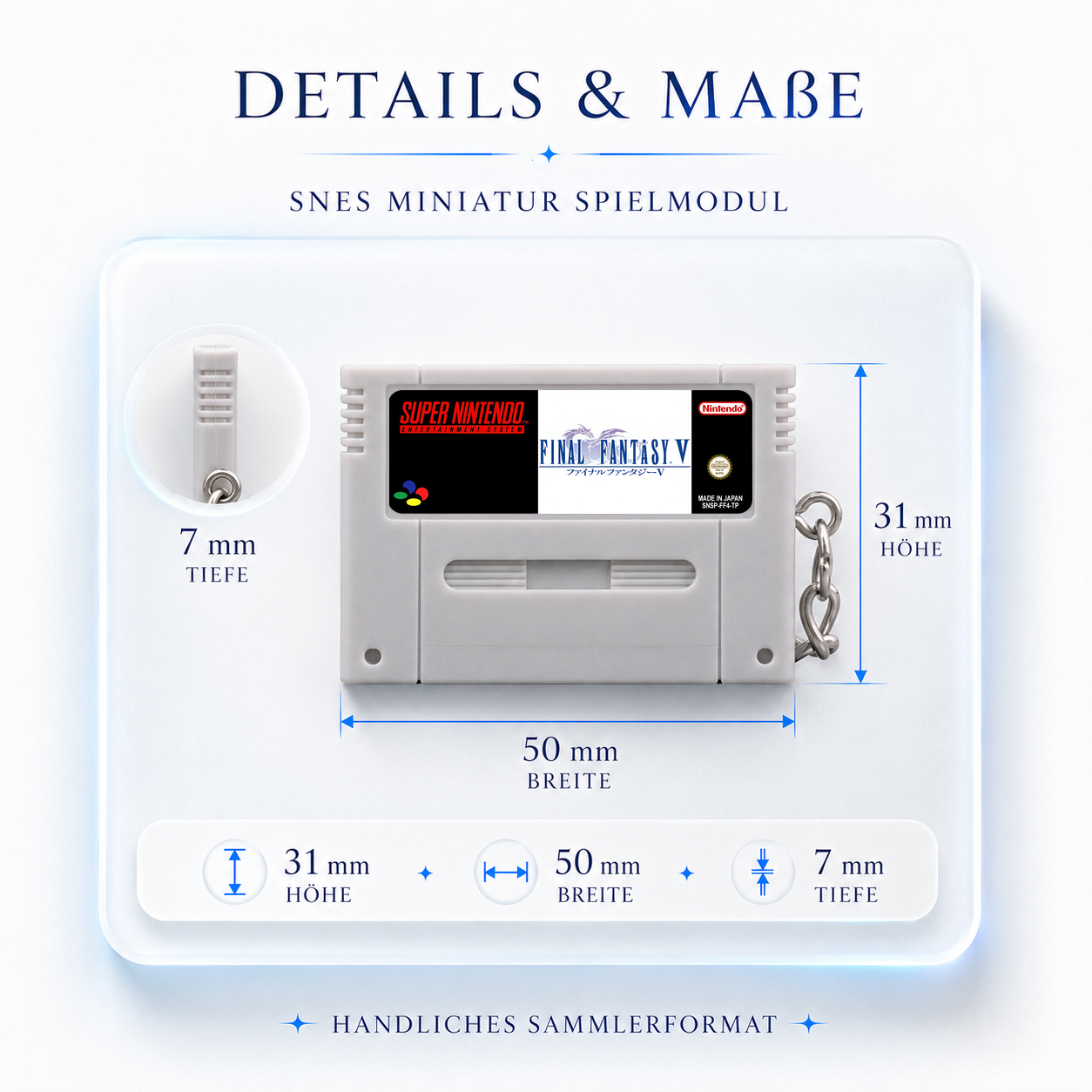 Final Fantasy V - SNES Miniature Game Cartridge Keychain